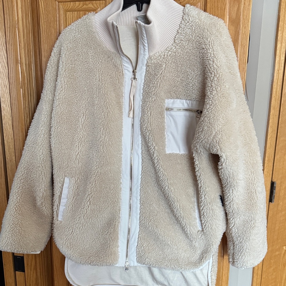 Women's Myla twill trimmed jCream Sherpa Jacket